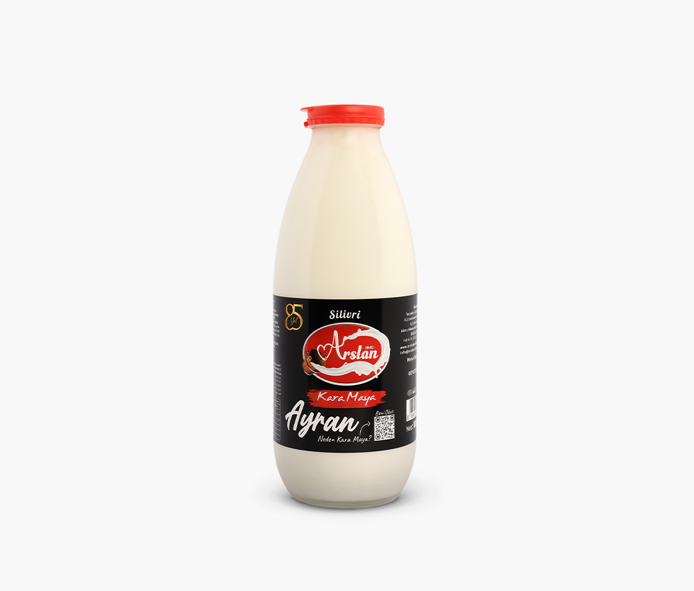Kara Maya Cam Şişe Ayran 1000ml