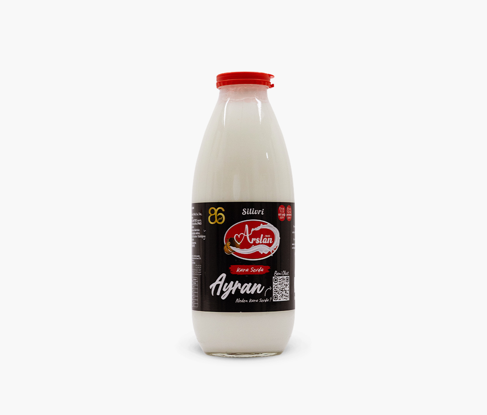 Kara Maya Cam Şişe Ayran 1000ml